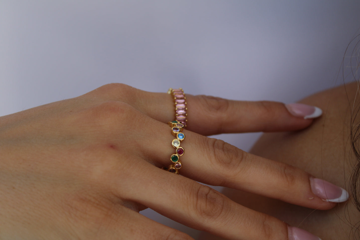 anello gocce di zirconi