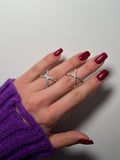 Anello Cross brillantinato