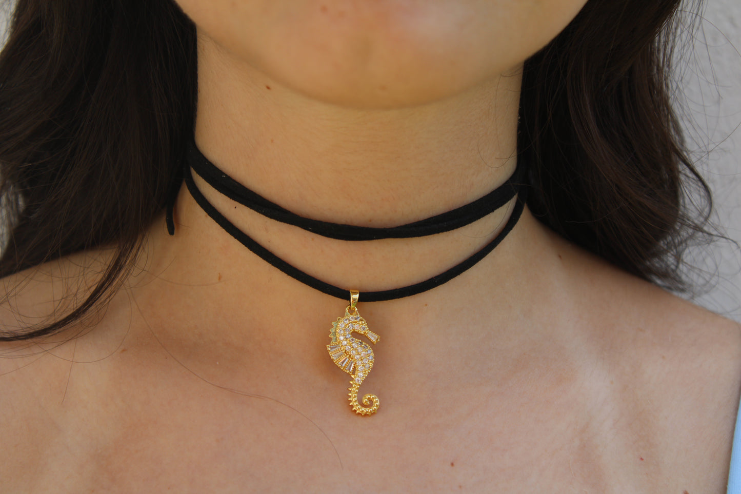 choker cavalluccio marino