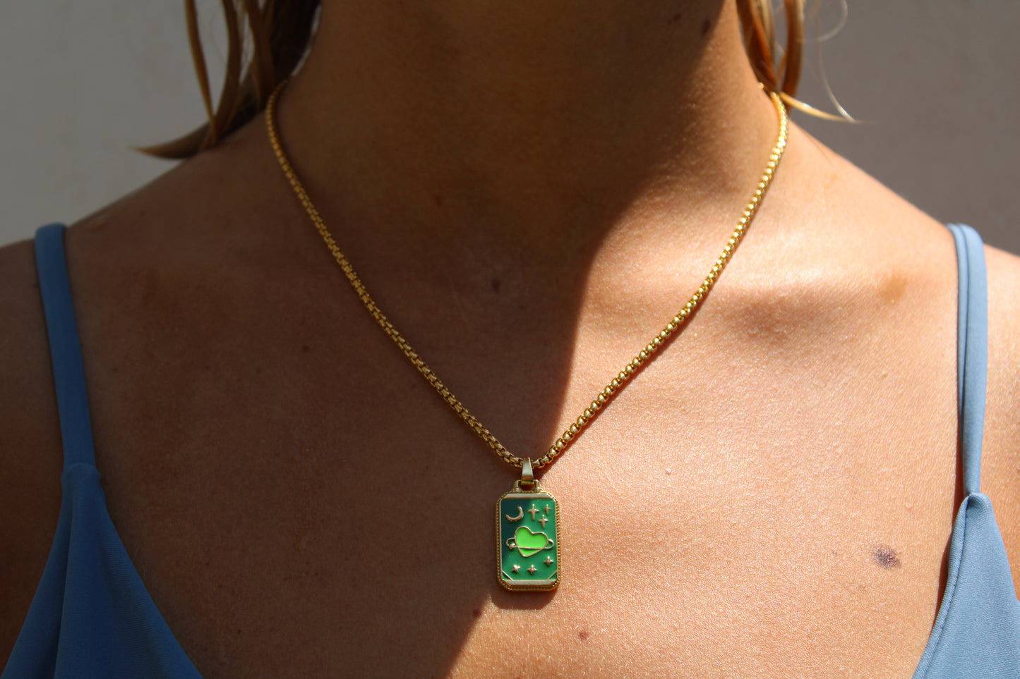 collana tarocco green heart