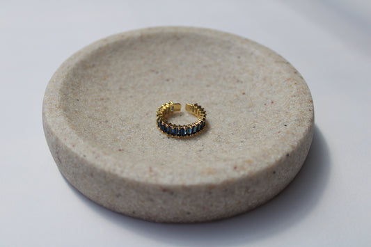 anello zirconi blu
